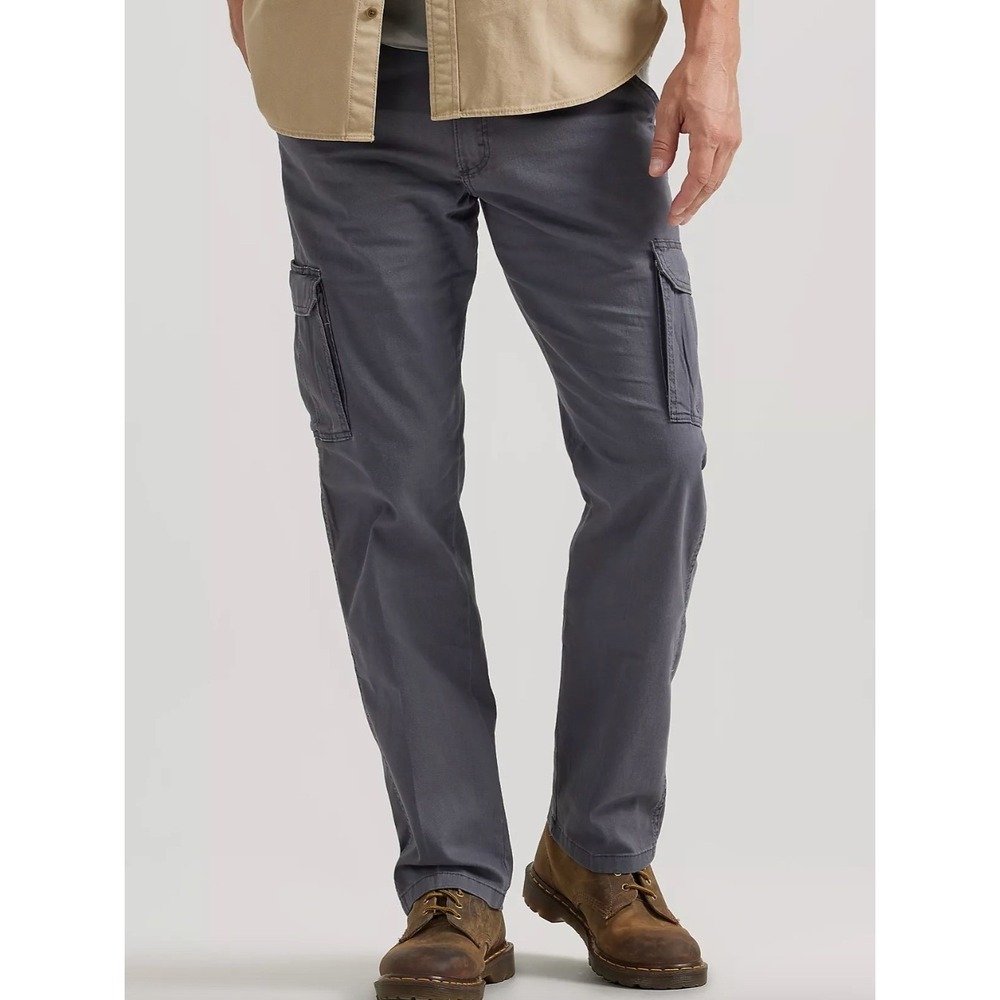 NWT Wrangler Mens Regular Fit Flex UPF Tech Cargo Pants Gray Performance 32x29